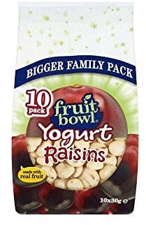 Fruit Bowl Fruit Flakes Raisins with Yogurt Coating (10x30g) - Pack of 6