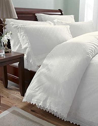 Broiderie Balmoral Duvet Set, White, King Size