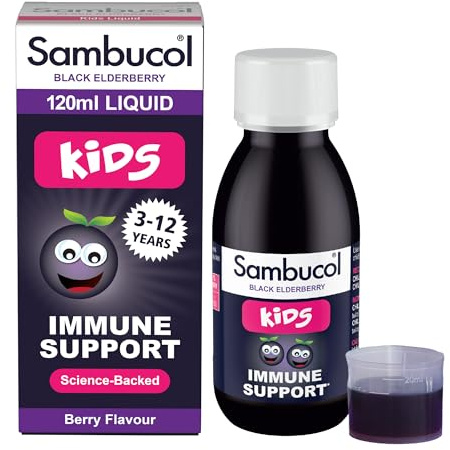 Sambucol Natural Black Elderberry Kids Liquid | Vitamin C | Immune Support Supplement | 120ml