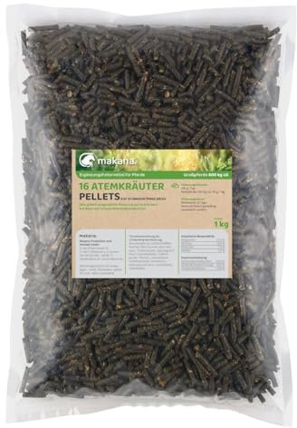 Makana 16 Atemkräuter Pellets für Pferde, mit Schwarzkümmel, 1000 g Beutel
