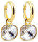 Gold Creolen Ohrringe 925 Sterling Charm Anhänger Markenkristalle NOBEL SCHMUCK