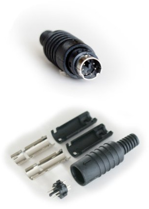 6 PIN - Mini DIN Male Solder Connector - Audio Video & Data Cable End Plug SVHS - Loops