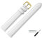 MARBURGER Uhrenarmband 12mm Leder Weiss Gold XL Glatt Mit Naht - Montage Set 6601220000220