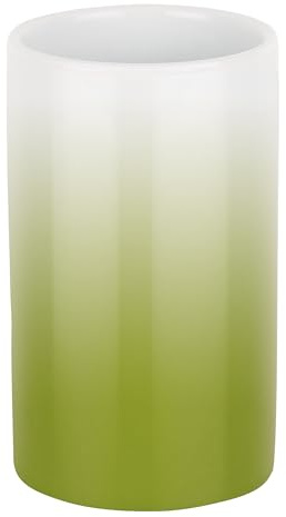 Spirella Badezimmer-Becher/Zahnputzbecher aus Porzellan, limettengrün, Green