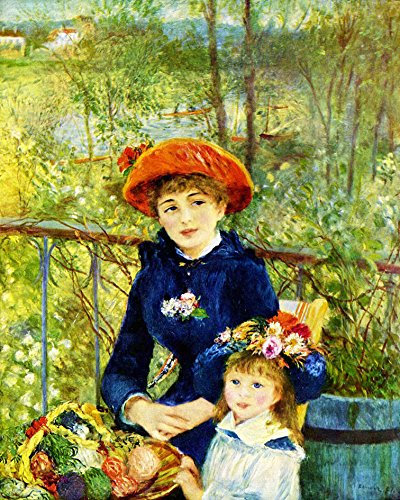Legendarte Pierre Auguste Renoir Zwei Schwestern Kunstdruck auf Leinwand, cm. 80x100