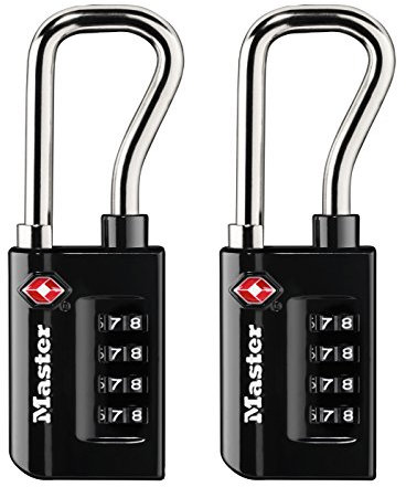Master Lock 4696T Set de su Propio candado de combinación Aprobado por la TSA, Negro, 2 Pack