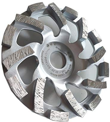 Diamantschleifteller Schleifscheiben Ø 115-230 mm 22.23mm Loch Schleiftopf mit Doppel Zahn (Kreuz Doppel Zahn 125 mm)