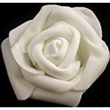 5x Dekorosen Rosen Deko-Rosen, 6x4cm (weiß); Rosenköpfe; Tischdeko, Hochzeitsdeko