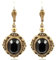 Vintage Ohrringe mit Markenkristallen Schwarz Gold NOBEL SCHMUCK