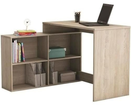 Demeyere 254462 Eckschreibtisch 4 Nischen Corner hell Holz, 120 x 77 x 101 cm, shannon eiche