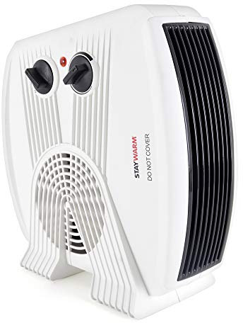 STAYWARM® 3000w Upright and Flatbed Fan Heater with 2 Heat Settings / Cool Blow Fan / Variable Thermostat / Frost Watch / Overheat Protection / GS Approved - F2035WH - White