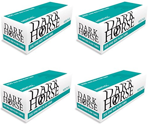 30 x 200 MENTHOL Zigarettenhülsen Mentholhülsen Filterhülsen DARK HORSE TIP (6000 Stück) Aroma versiegelt in Folie für frischen Rauchgenuss
