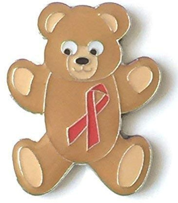 Gay Pride Aids Awareness Bär Strapazierfähige Rote Schleife Anstecker Vergoldet