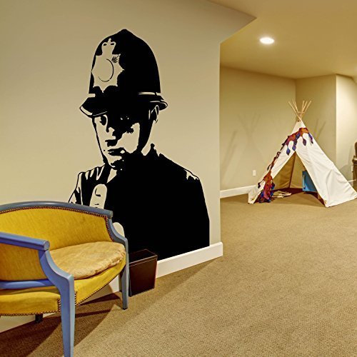 Anol Wandtattoo Banksy Polizist Graffiti, Vinyl, 134 x 160 cm, inkl. Aufkleber