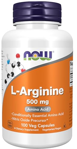 NOW Foods Supplements, L-Arginine 500 mg, Nitric Oxide Precursor*, Amino Acid, 100 Veg Capsules