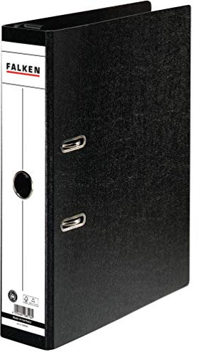 Original Falken Hängeordner Hartpappe. Made in Germany. 8 cm breit DIN A4 schwarz mit Hängeschwenkbügel aus Kunststoff Ring-ordner Aktenordner Briefordner Büroordner Pappordner Blauer Engel