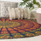 Popular Handicrafts Runder Wandteppich, Hippie-Mandala, Bohemian, Hippie, aufwendig, indisch, Tagesdecke, 178 cm, Blau/Gelb