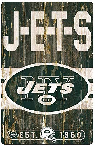 WinCraft 11x17 Wood Sign New York Jets Schild 28 x 43 cm Holzspruch, Teamfarbe, Einheitsgröße
