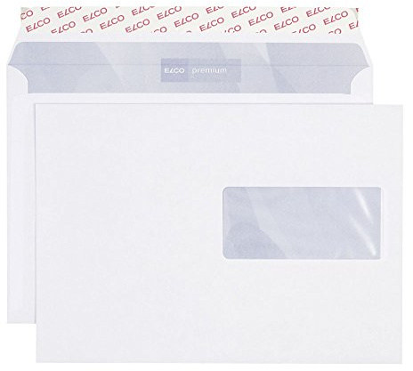 Elco 32896 500 Premium Briefumschläge, C5, 162 x 229 mm, weiß