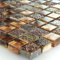 Glas Kalkstein Marmor Mosaik Fliesen Braun Gold Mix 15x15x8mm