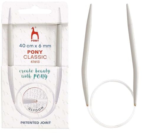 Pony Classic Circular Knitting Needles, Aluminium, 40cm x 6.00mm - 1 Piece