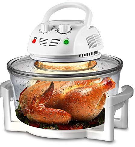 NutriChef Air Fryer, Infrared Convection Oven, Halogen Oven Countertop, Healthy Cooking, Stainless Steel, 13 Quart 1200W, Prepare Quick Healthy Meals, Great for French Fries & Chips, White (PKAIRFR48)