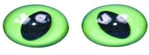 Rayher Yeux de chat, vert, 1 lot, 6 pces, 3 paires, ø12mm, plastique, brillant, pupille noire verticale en ellipse, à coudre, arts créatifs, figurines- 8902800
