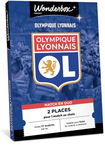 WONDERBOX Connect - Coffret Cadeau - Olympique Lyonnais - Classic - 2 pers. | 2 places pour 1 match au choix - Parmi 17 matchs par an, valable pour tous les matchs à domicile - Validité 27 mois