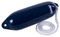AWN Bootsfender, Langefender mit Leine, mit 1,5 m Fenderleine, hochwertiges Messingventil, robuster Schutz, Fender für Boote, Ø 20x63 cm, Dunkelblau