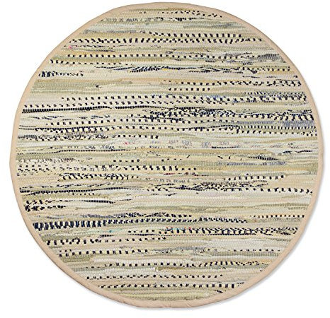 DII Chindi Home Collection Flickenteppich, handgewebt, Mehrfarbig, 91,4 cm, rund, Taupe
