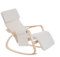HOMCOM Rocking Lounge Chair Recliner Relaxation Lounging Relaxing Seat with Adjustable Footrest, Side Pocket and Pillow, Cream White