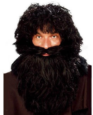 PARTY DISCOUNT Perücke und Bart Knecht Ruprecht, schwarz