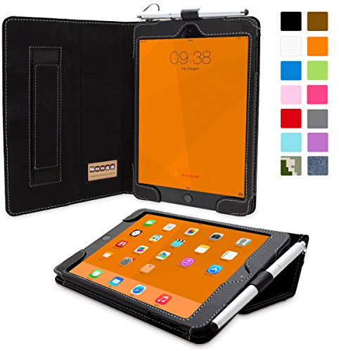 Étui iPad Mini 3, Snugg™ - Housse de Protection en Cuir Noir, Style Smart Case Avec Garantie à Vie Pour Apple iPad Mini 3