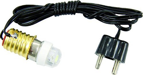 Unbekannt Miniaturfiguren Zubehör LED mit Kabel und Stecker E10, weiß, Länge 50cm