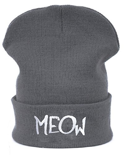 Winter Beanie Mütze Hat MEOW Bad Hair Day HATS Cap Fashion Ski Snowboard Morefazltd (TM) (Meow1 gray)
