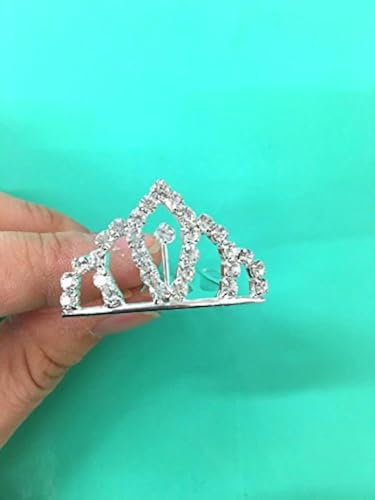Top Sell-Set of 12 PC Silver rhinestone princess tiny tiara/princesses theme party/cupcake cake topper / 1'x1.5