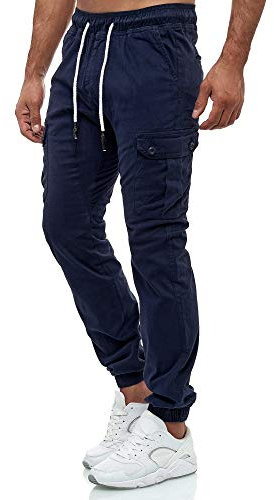 Tazzio 16610 Pantalon Cargo Jogging, pour Homme, Coupe Classique, Bleu Marine, L