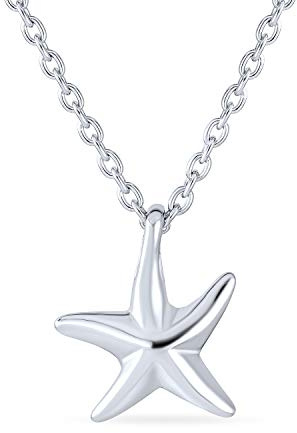 Bling Jewelry Hawaii Ocean Sea Life Tropical Beach Vacation Nautischer Seestern Anhänger Halskette Für Frauen Und Teenager .925 Sterling Silber
