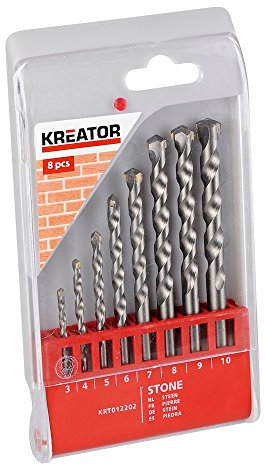 Kreator 9834 9834 Beton-Bohrer, 8-teilig, zum Bohren, Fliesen, Ziegelstein oder Stein