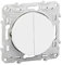 Schneider Electric S520273 Odace, double interrupteur va-et-vient lumineux, 10 A, Blanc Odace, va-et-vient + va-et-vient lumineux Blanc, 10 A, à vis, LED orange 1,5 mA