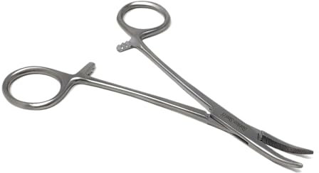 HTI - Extractor de pelo para perros y gatos, de acero inoxidable, con cierre hemostático de 12,7 cm