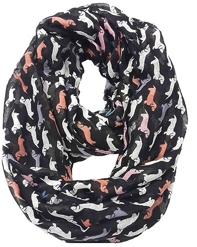 Lina & Lily Dachshund Hunde Damen Loop Schal (Multi-Farben)