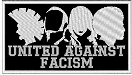 Wolfszeit Aufnäher UNITED AGAINST FACISM - ca. 12x7cm