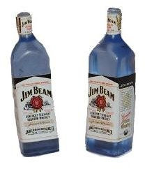 alles-meine.de GmbH 2 Stück Flaschen Flasche - Jim Beam/Whisky - Miniatur - Puppenstube Küche - Maßstab 1:12 - Snaps Getränk Getränke Set Küche - Diorama