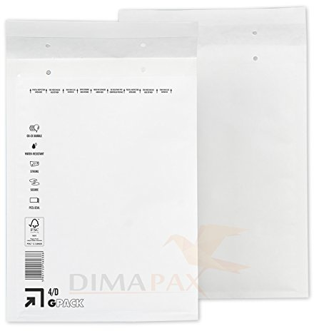 200 x Luftpolstertaschen Versandtaschen braun weiß alle Größen wählbar dimapax (200 x D4, weiß)