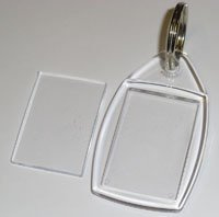 Madaboutink 30 Blank Acrylic Clear Plastic Keyrings With Split Ring 24mm x 35mm Insert P5