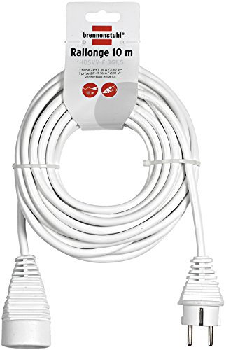 Brennenstuhl Rallonge 10m de câble (Utilisation en intérieur) 1168461 Blanc