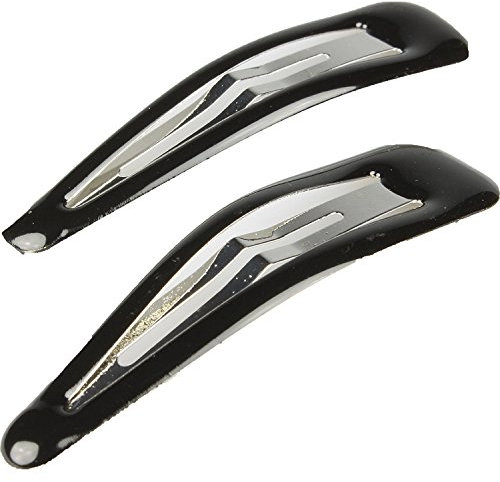 Large Hair Snap Clips Bendies Sleepies 2 Pack 7Cm Ladies Girls Hair Clips Clips Black