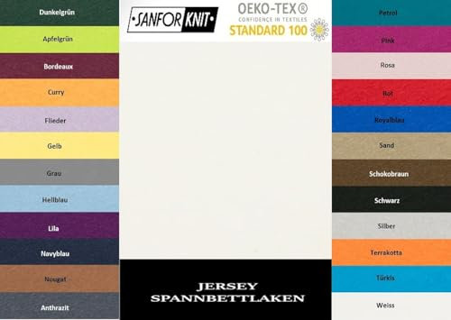 EXKLUSIV HEIMTEXTIL Jersey Spannbettlaken 60 x 120 cm Naturweiss 100% Baumwolle Öko - Tex Zertifiziert Bed-Sheet Bettlaken Spannbetttuch