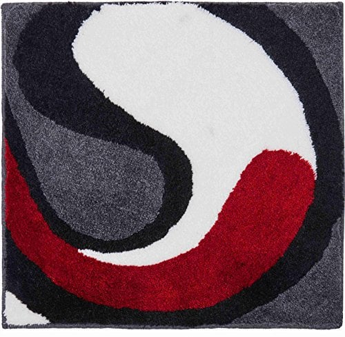 Grund COLANI Exklusiver Designer Badteppich 100% Polyacryl, ultra soft, rutschfest, ÖKO-TEX-zertifiziert, 5 Jahre Garantie, Colani 7B, WC-Vorlage o.A. 60x60 cm, grau-weiss, 60x60 cm Vorlage o.A.